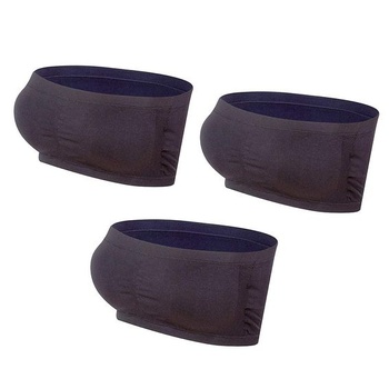 Dámsky bezšvový športový top Lemef BH Tube Top s výstelkou, veľkosť XXL, 3*čierny