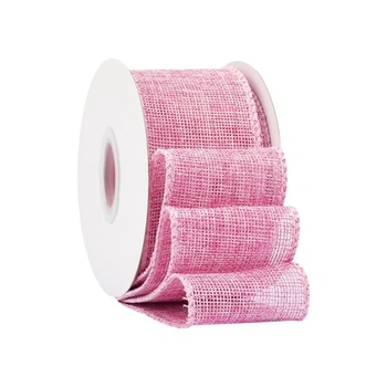 Jutová stuha JUHUOO s drôteným okrajom, 63 mm x 9,1 m,…