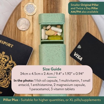 Krabička na lieky PILLAR PLUS XL, 7-dňový týždenný box | Veľká krabička na lieky, svetlo ružová Pillar