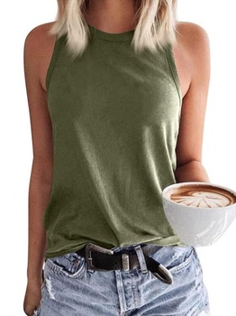 Dámske tielko GeGekoko Basic Tanktop bez rukávov Blusentop XXL armádne zelené