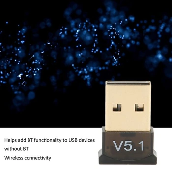Topiky USB BT adaptér pro PC, BT 5.1 Dongle přijímač, USB BT adaptér, přenosný WiFi adaptér se