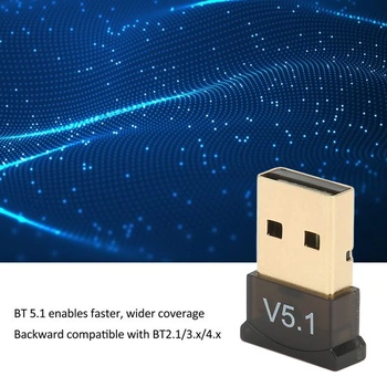 Topiky USB BT adaptér pro PC, BT 5.1 Dongle přijímač, USB BT adaptér, přenosný WiFi adaptér se