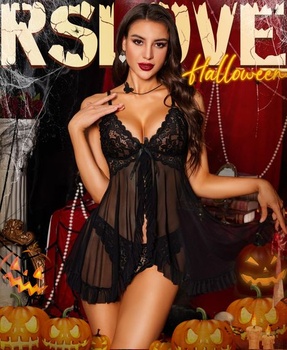 RSLOVE Sexy spodná bielizeň Babydoll pre ženy - čipková negližá nočná bielizeň zo sieťoviny s