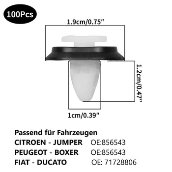 100 kusov klipov na panely dverí automobilu kompatibilných s 71728806 856543