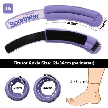 Sportneer záťažové putá, putá na nohy, 2 * 0,23 kg / 2 * 0,45 kg / 2 * 0,9 kg / 2 * 1,36 kg / 2 *