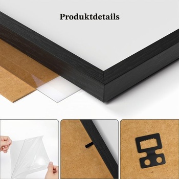 Rám na obraz MEGAROOM 30x40 cm čierny – Veľký rám na plagáty s nerozbitným plexisklom – Robustný MDF