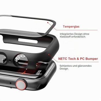 Ochranné púzdro JZK pre Apple Watch Series SE 2/SE/6/5/4/3, s tvrdeným sklom, HD ultratenké