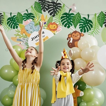 2 kusy zelené tropické palmové listy girlanda džungľa dekorácie narodeninová havajská párty palmové