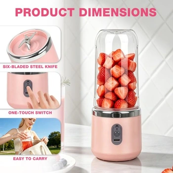 Prenosný mixér, výrobník smoothie s objemom 400 ml na cesty, prenosný elektrický odšťavovač s