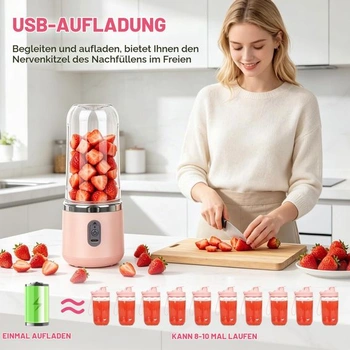 Přenosný mixér, výrobník smoothie o objemu 400 ml na cesty, přenosný elektrický odšťavňovač s
