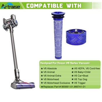 Náhradné filtre do vysávača Artraise pre akumulátorový tyčový vysávač Dyson V6/V6 Absolute, 2