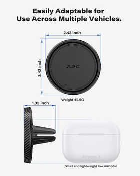 Držiak telefónu A2C do ventilačného otvoru auta pre MagSafe [17*N54 magnet a ultra stabilný]