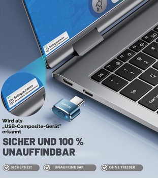 AUEDROT Mouse Jiggler USB-C Nedetekovateľný Mover s prepínačom, Kovový Mouse Jiggler Automatický