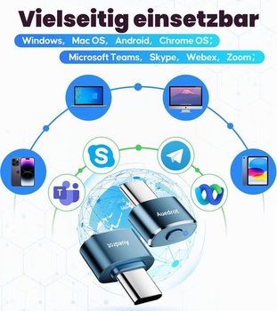 AUEDROT Mouse Jiggler USB-C Nedetekovateľný Mover s prepínačom, Kovový Mouse Jiggler Automatický