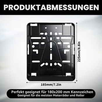 Držiak ŠPZ pre motocykel 180x200 mm – ABS držiak ŠPZ, odolný voči poveternostným vplyvom a stabilný pre