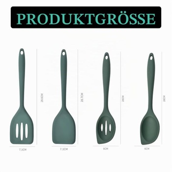 4 silikonové vařečky, 28 cm, nepřilnavé silikonové lžíce na míchání, špachtle, lžíce na míchání a