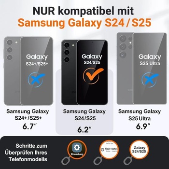 Magnetické puzdro Dizn pre Samsung Galaxy S24/S25: [Nie je určené pre S24+/S25+], 2x tvrdené sklo,