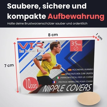 Náplasti na bradavky pro muže, 35 mm, na běh a sport, jednorázové chrániče bradavek | Náplasti na