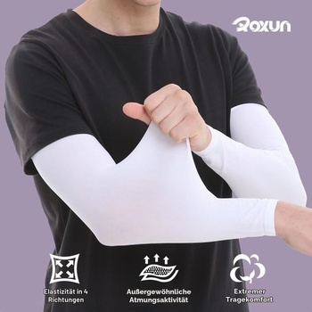 ROXUN návleky na ruky pre ženy a mužov, UV ochrana, 2 ks, čierne