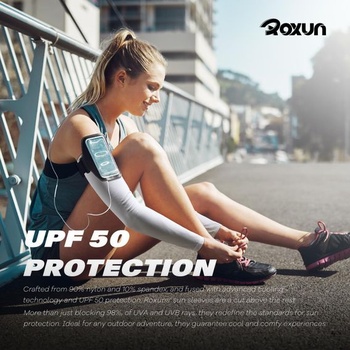 ROXUN návleky na ruky pre ženy a mužov, UV ochrana, 2 ks, čierne
