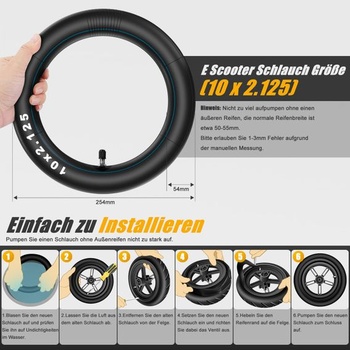 Duša pre elektrokolobežku 10x2,125, hrubostenná s dvojitou ochranou, 10-palcová zosilnená duša sa