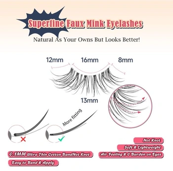 Prírodné polovičné riasy, mačacie oko, 13 mm, umelé riasy, prírodné rohové riasy, tenké polovičné riasy,