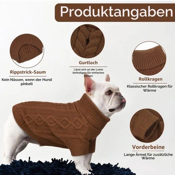 Psí svetr pro malé psy - jednoduchý a elegantní psí svetr, teplý psí svetr s otvorem na postroj,