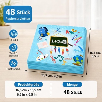 Sada 48 obrúskov na prvý školský deň, dekorácia na začiatok školského roka na oslavy, tematické