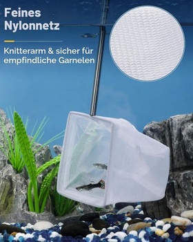 Pawfly Akvarijná sieťka na krevety 5-10 cm Malá rybárska sieťka s roztiahnuteľnou rukoväťou z nerezovej