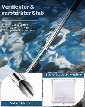 Pawfly Akvarijná sieťka na krevety 5-10 cm Malá rybárska sieťka s roztiahnuteľnou rukoväťou z nerezovej