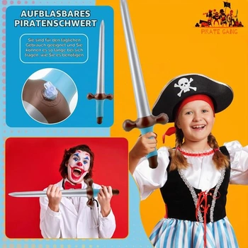10 nafukovacích mečů, 60cm pirátské meče, nafukovací katany ninjů, pro pirátské cosplay párty,