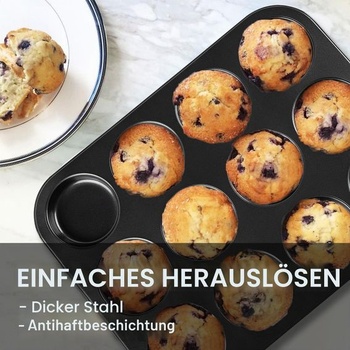 Forma na muffiny, 2 kusy, formy na whoopie koláč, nepřilnavý povrch, 7,6 cm, forma na yorkshirský