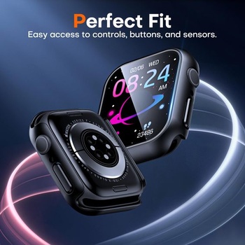 Púzdro TAURI pre Apple Watch Series 12 42 mm, 2 kusy - čierne