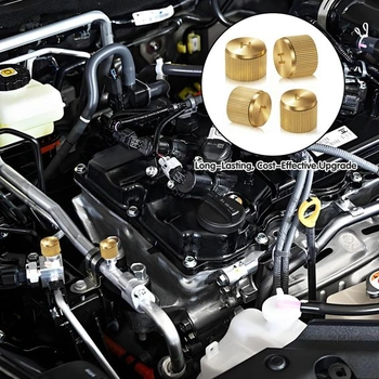 4 krytky ventilov klimatizácie pre automobily, mosadzné krytky servisných otvorov pre vysoký a nízky