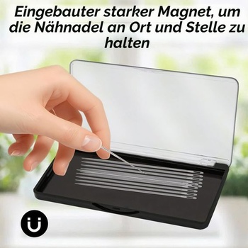 Magnetické puzdro na ihly s priehľadným vekom, organizér na šijacie ihly s patentným uzáverom, silný