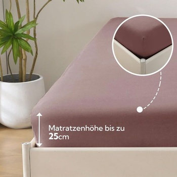 Napínacie prestieradlo SOULFUL 90x190cm, 100% praná bavlna, tehlovo červená. Tehlovo červená