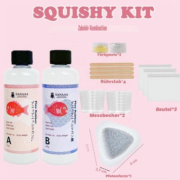 Tekutý silikón SANAAA pre Squishy Maker 500g, super mäkká silikónová guma, zmiešavací pomer AB 1:1