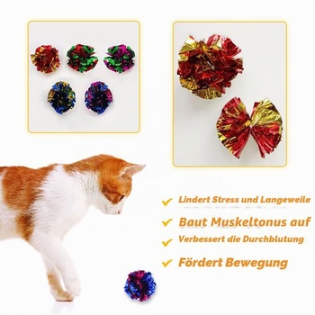 20 farebných mačacích loptičiek, 6 cm vlniace sa loptičky pre mačky, farebné vlniace sa loptičky, interaktívne