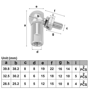 6dielna sada uhlových guľových kĺbov, CS13-M8*1,25 | CS10-M6*1,0 | CS13-M5*0,8, guľový kĺb vo