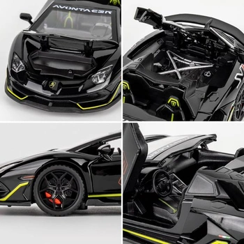 Model auta TGRCM-CZ Lamborghini SVJ 63 v mierke 1/32, naťahovací model auta zo zliatiny zinku sa