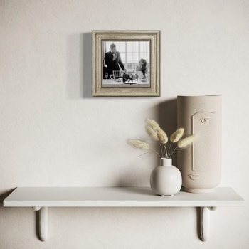 Fotorámik 20x20 cm strieborný – Barokový vintage rám v antickom vzhľade na plagáty, fotografie a