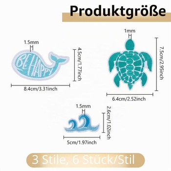 DICOSMETIC 18 ks nažehľovacích nášiviek s morskými zvieratami na oblečení
