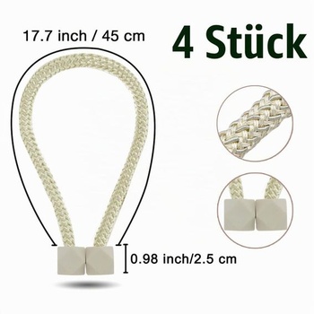 Magnetické úchytky na záclony, 4 kusy, béžové