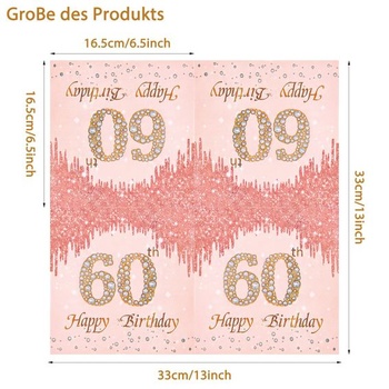 Sada 60 ubrousků Trabag k 60. narozeninám pro ženy, dekorace na narozeninovou párty, dekorace k