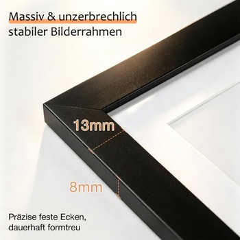 1 balení černých obrazových rámů 20×30 cm MDF rámy s akrylovým sklem, sada 1 kusů černá 20 x 30 cm
