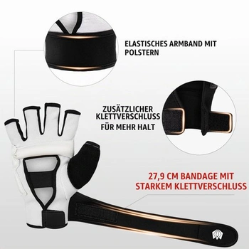 Sportovní MMA rukavice FitsT4, polstrované boxerské rukavice, tréninkové rukavice, bílé, L