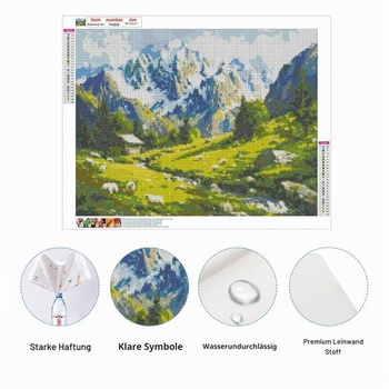 SHEGHUC 50x40cm štvorcové kamene diamantová maľba krajina hory rieka diamantová maľba vidiecky dom