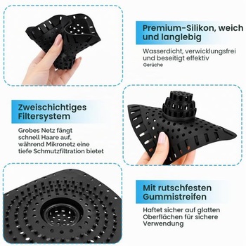 6dielne silikónové sitko do odtoku, flexibilné vlasové sitko do sprchy