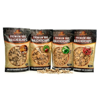 Grillart® Premium BBQ Smoking Chips Mix XL súprava 4 kusov pre tú špeciálnu dymovú chuť - vysoko