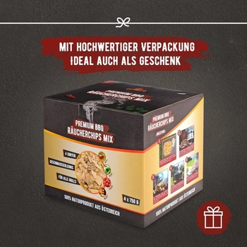 Grillart® Premium BBQ Smoking Chips Mix XL sada 4 kusů pro tu speciální kouřovou chuť – vysoce